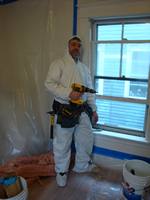Shawn McCadden wearing coveralls