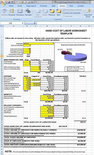 Request Shawn's Free Excel Burdened Labor Cost Worksheet Template