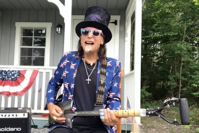 Uncle Mark on Shovel Guitar
